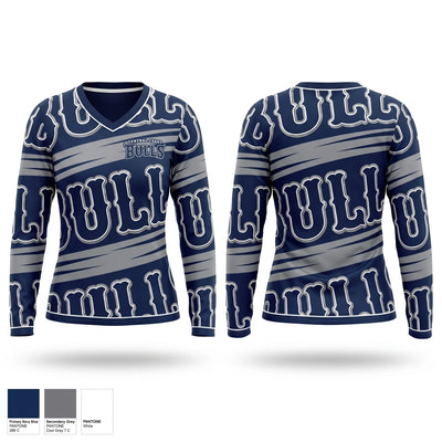 Central coast Bulls Women's Long Sleeve V-neck Shirt - 1