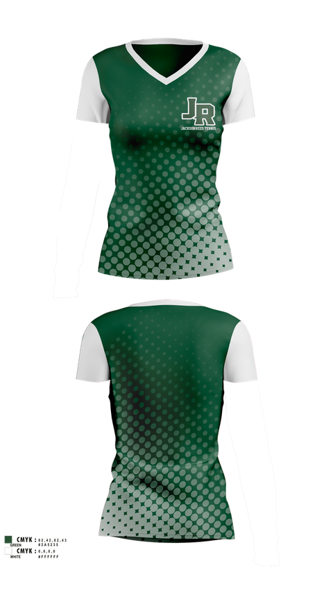 Womens Short Sleeve Vneck Shirt, Jackson-Reed Tennis, Tennis, Teamtime, Team time, sublimation, custom sports apparel, team uniforms, spirit wear, spiritwear, sports uniforms, custom shirts, team store, custom team store, fundraiser sports, apparel fundraiser