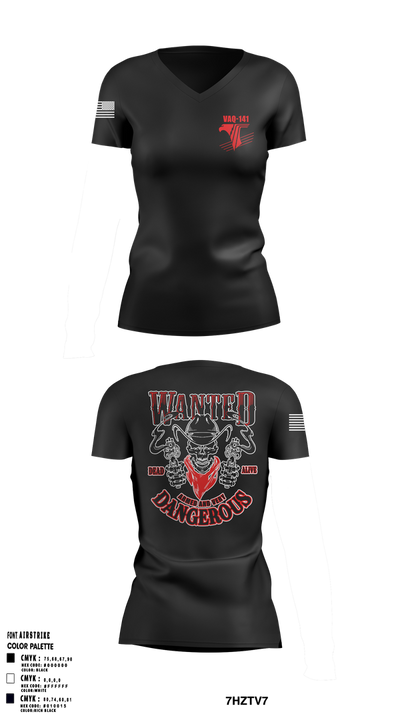Vaq-141 77163504 Women's Short Sleeve V-neck Shirt - 1