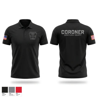 Short Sleeve Performance Polo, Schuylkill County Coroner's Office, EMS/EMT, Teamtime, Team time, sublimation, custom sports apparel, team uniforms, spirit wear, spiritwear, sports uniforms, custom shirts, team store, custom team store, fundraiser sports, apparel fundraiser