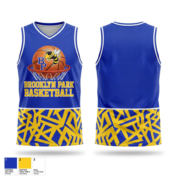 Mens Basketball Jersey, Brooklyn Park Bees, Men's Basketball, Teamtime, Team time, sublimation, custom sports apparel, team uniforms, spirit wear, spiritwear, sports uniforms, custom shirts, team store, custom team store, fundraiser sports, apparel fundraiser