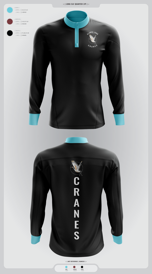 Quarter Zip Jacket, Cranes, Spirit Store, Teamtime, Team time, sublimation, custom sports apparel, team uniforms, spirit wear, spiritwear, sports uniforms, custom shirts, team store, custom team store, fundraiser sports, apparel fundraiser