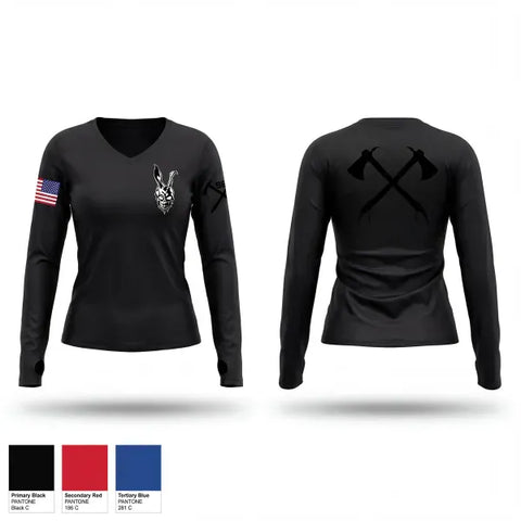 Womens Long Sleeve Vneck Shirt, B/96th CA, Football, Teamtime, Team time, sublimation, custom sports apparel, team uniforms, spirit wear, spiritwear, sports uniforms, custom shirts, team store, custom team store, fundraiser sports, apparel fundraiser