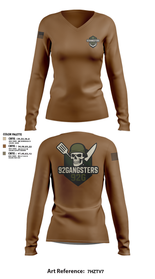 Womens Long Sleeve Vneck Shirt, 44 IBCT-E-CO 250TH, , Teamtime, Team time, sublimation, custom sports apparel, team uniforms, spirit wear, spiritwear, sports uniforms, custom shirts, team store, custom team store, fundraiser sports, apparel fundraiser