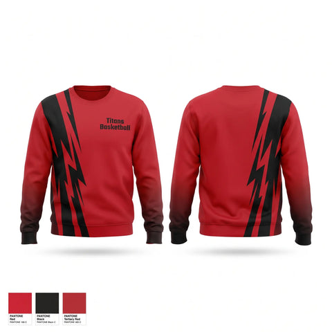 Crew Neck Sweatshirt, Titans Basketball, Men's Basketball, Teamtime, Team time, sublimation, custom sports apparel, team uniforms, spirit wear, spiritwear, sports uniforms, custom shirts, team store, custom team store, fundraiser sports, apparel fundraiser