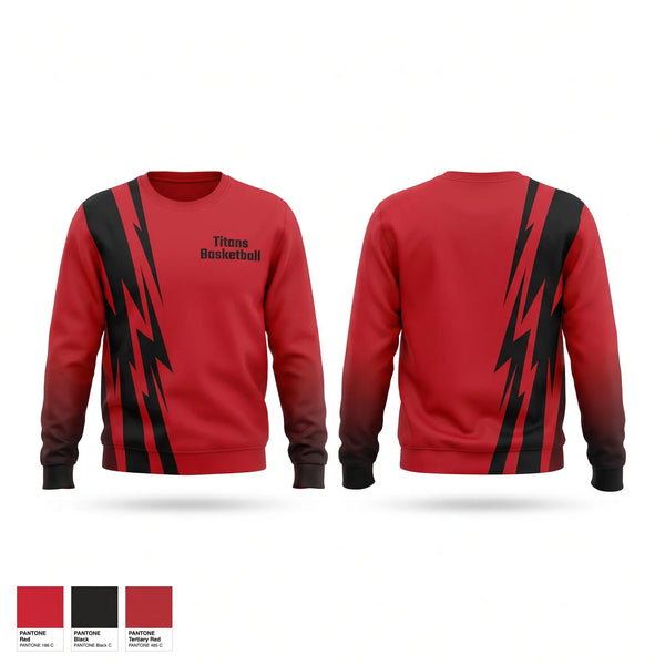 Crew Neck Sweatshirt, Titans Basketball, Men's Basketball, Teamtime, Team time, sublimation, custom sports apparel, team uniforms, spirit wear, spiritwear, sports uniforms, custom shirts, team store, custom team store, fundraiser sports, apparel fundraiser