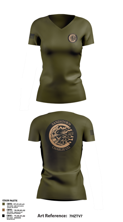 Charlie Company 30754808 Women's Short Sleeve V-neck Shirt - 1