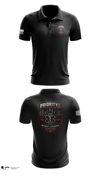 Short Sleeve Performance Polo, Priority 1 Rescue, EMS/EMT, Teamtime, Team time, sublimation, custom sports apparel, team uniforms, spirit wear, spiritwear, sports uniforms, custom shirts, team store, custom team store, fundraiser sports, apparel fundraiser