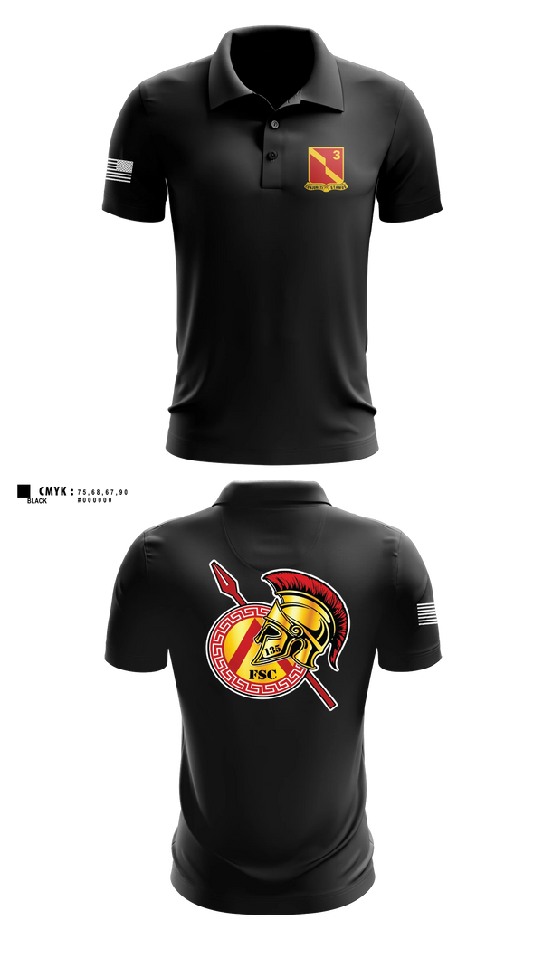 Short Sleeve Performance Polo, 135th FSC, Army, Teamtime, Team time, sublimation, custom sports apparel, team uniforms, spirit wear, spiritwear, sports uniforms, custom shirts, team store, custom team store, fundraiser sports, apparel fundraiser