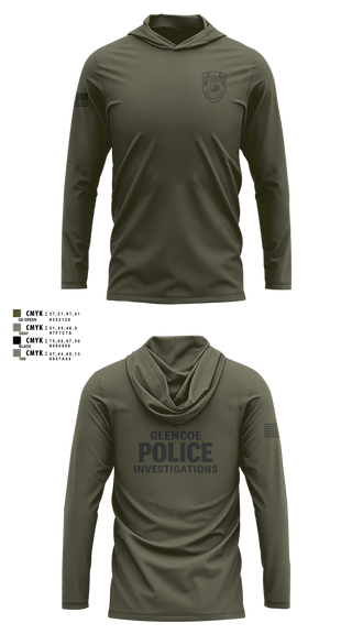 Long Sleeve Performance Shirt with hood, Glencoe Investigations, Police, Teamtime, Team time, sublimation, custom sports apparel, team uniforms, spirit wear, spiritwear, sports uniforms, custom shirts, team store, custom team store, fundraiser sports, apparel fundraiser