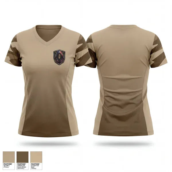 Womens Short Sleeve Vneck Shirt, Death DealersDeath Dealers Airsoft, Spirit Store, Teamtime, Team time, sublimation, custom sports apparel, team uniforms, spirit wear, spiritwear, sports uniforms, custom shirts, team store, custom team store, fundraiser sports, apparel fundraiser
