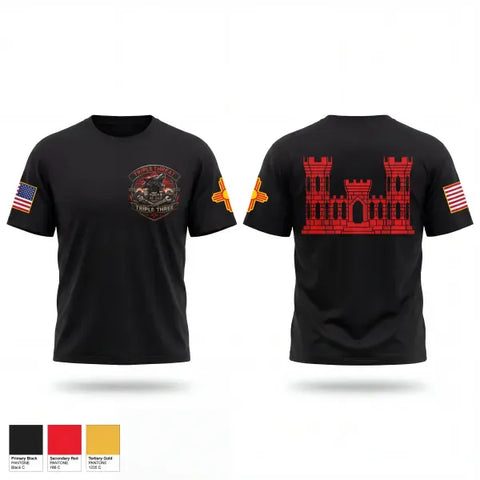 Old School Cotton Feel Shirt, 333rd Engineer Detachment, Army, Teamtime, Team time, sublimation, custom sports apparel, team uniforms, spirit wear, spiritwear, sports uniforms, custom shirts, team store, custom team store, fundraiser sports, apparel fundraiser