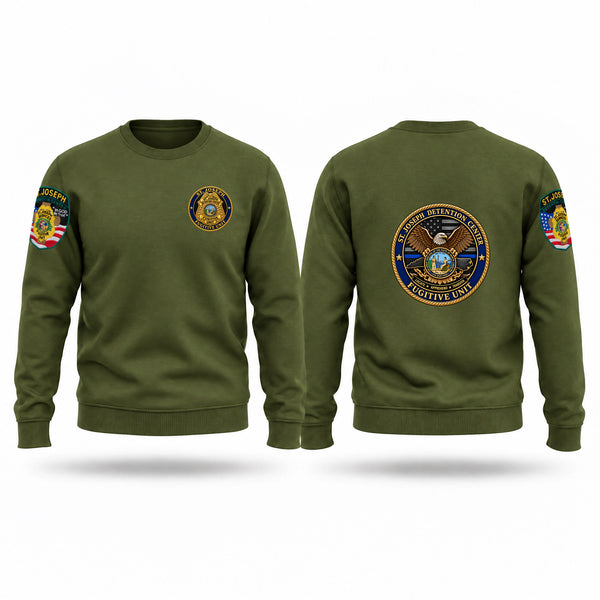 Crew Neck Sweatshirt, ST. JOSEPH DETENTION CENTER FUGITIVE UNIT, Police, Teamtime, Team time, sublimation, custom sports apparel, team uniforms, spirit wear, spiritwear, sports uniforms, custom shirts, team store, custom team store, fundraiser sports, apparel fundraiser