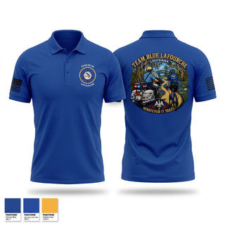 Short Sleeve Performance Polo, Team Blue Lafourche, Police, Teamtime, Team time, sublimation, custom sports apparel, team uniforms, spirit wear, spiritwear, sports uniforms, custom shirts, team store, custom team store, fundraiser sports, apparel fundraiser