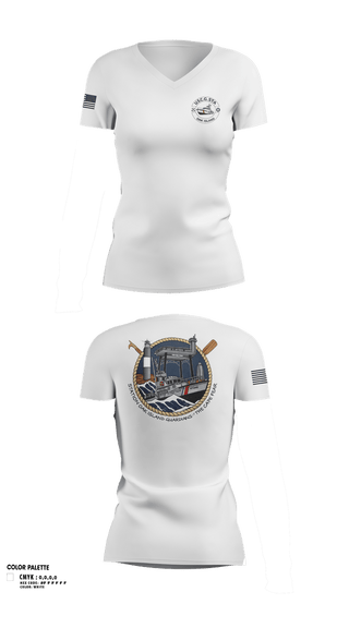 Womens Short Sleeve Vneck Shirt, CG STA OAK ISLAND, Coast Guard, Teamtime, Team time, sublimation, custom sports apparel, team uniforms, spirit wear, spiritwear, sports uniforms, custom shirts, team store, custom team store, fundraiser sports, apparel fundraiser