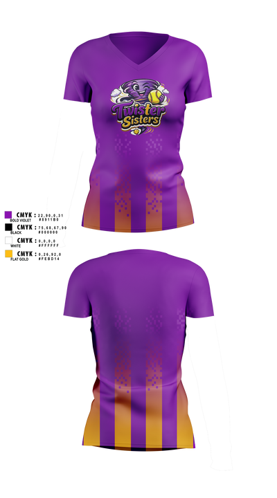 Twister Sisters Women's Short Sleeve V-neck Shirt - 5