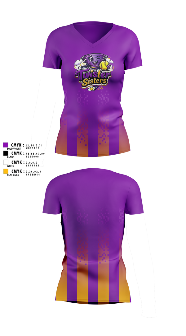Twister Sisters Women's Short Sleeve V-neck Shirt - 5