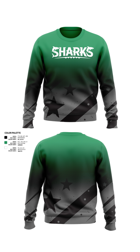 Crew Neck Sweatshirt, Sharks, Men's Soccer, Teamtime, Team time, sublimation, custom sports apparel, team uniforms, spirit wear, spiritwear, sports uniforms, custom shirts, team store, custom team store, fundraiser sports, apparel fundraiser