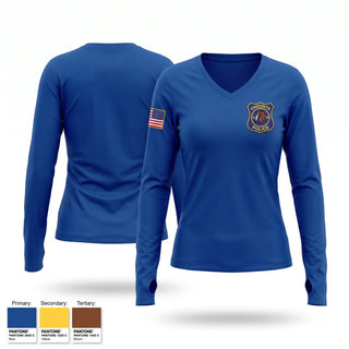 Womens Long Sleeve Vneck Shirt, Oneonta Police Department, Police, Teamtime, Team time, sublimation, custom sports apparel, team uniforms, spirit wear, spiritwear, sports uniforms, custom shirts, team store, custom team store, fundraiser sports, apparel fundraiser