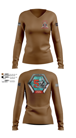 Womens Long Sleeve Vneck Shirt, UUVRON 5, Navy, Teamtime, Team time, sublimation, custom sports apparel, team uniforms, spirit wear, spiritwear, sports uniforms, custom shirts, team store, custom team store, fundraiser sports, apparel fundraiser