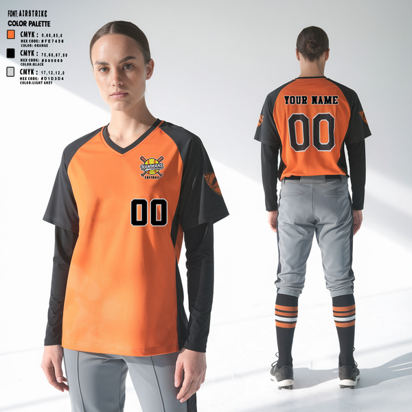 Womens Short Sleeve Vneck Shirt, Hammahs, Softball, Teamtime, Team time, sublimation, custom sports apparel, team uniforms, spirit wear, spiritwear, sports uniforms, custom shirts, team store, custom team store, fundraiser sports, apparel fundraiser