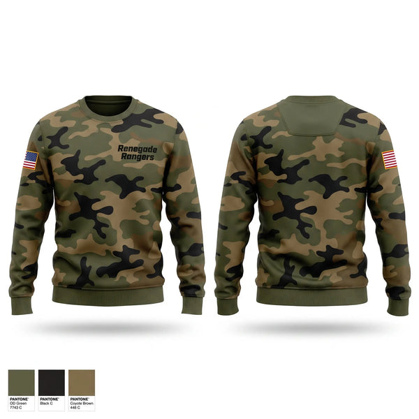 Crew Neck Sweatshirt, Renegade Rangers, Army, Teamtime, Team time, sublimation, custom sports apparel, team uniforms, spirit wear, spiritwear, sports uniforms, custom shirts, team store, custom team store, fundraiser sports, apparel fundraiser