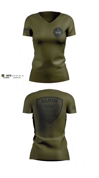 Womens Short Sleeve Vneck Shirt, Alvin Police SwatAlvin Police Swat, Police, Teamtime, Team time, sublimation, custom sports apparel, team uniforms, spirit wear, spiritwear, sports uniforms, custom shirts, team store, custom team store, fundraiser sports, apparel fundraiser