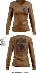 2nd Flt Platoon, B/101 Avn Regt, 101st ABN DIV 10364958 Women's Long Sleeve V-neck Shirt - 1