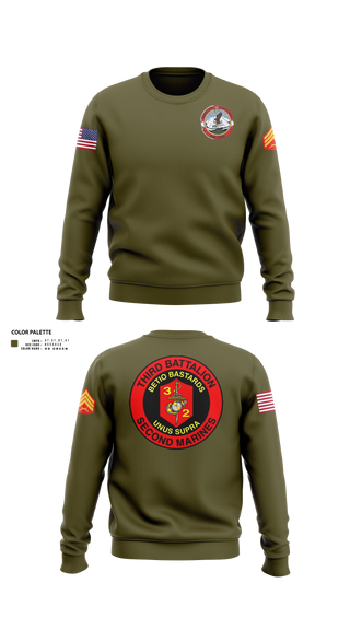 Crew Neck Sweatshirt, Lima Co. 3rd Bat. 2nd Mar. Div., Marines, Teamtime, Team time, sublimation, custom sports apparel, team uniforms, spirit wear, spiritwear, sports uniforms, custom shirts, team store, custom team store, fundraiser sports, apparel fundraiser