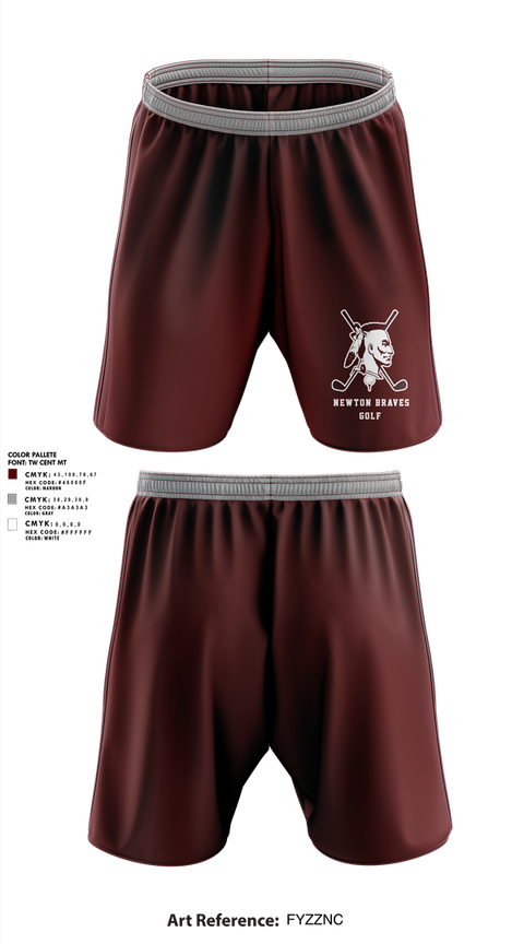 Athletic Shorts With Pockets, Newton Braves Golf, Golf, Teamtime, Team time, sublimation, custom sports apparel, team uniforms, spirit wear, spiritwear, sports uniforms, custom shirts, team store, custom team store, fundraiser sports, apparel fundraiser