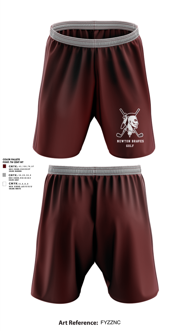 Athletic Shorts With Pockets, Newton Braves Golf, Golf, Teamtime, Team time, sublimation, custom sports apparel, team uniforms, spirit wear, spiritwear, sports uniforms, custom shirts, team store, custom team store, fundraiser sports, apparel fundraiser