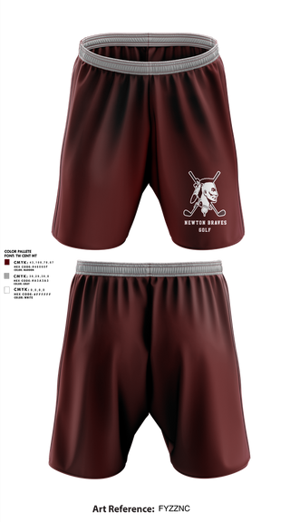 Athletic Shorts With Pockets, Newton Braves Golf, Golf, Teamtime, Team time, sublimation, custom sports apparel, team uniforms, spirit wear, spiritwear, sports uniforms, custom shirts, team store, custom team store, fundraiser sports, apparel fundraiser
