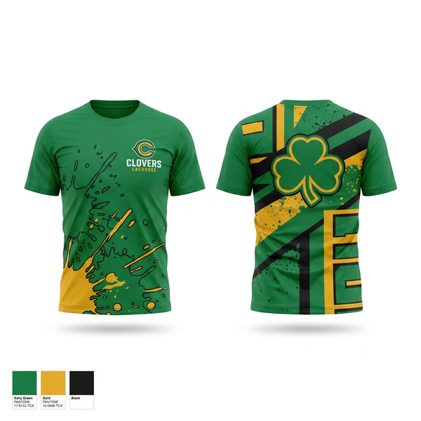 Short Sleeve Performance Shirt, Clovers Lacrosse Club, Men's Lacrosse, Teamtime, Team time, sublimation, custom sports apparel, team uniforms, spirit wear, spiritwear, sports uniforms, custom shirts, team store, custom team store, fundraiser sports, apparel fundraiser