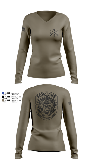 Womens Long Sleeve Vneck Shirt, Carnage, , Teamtime, Team time, sublimation, custom sports apparel, team uniforms, spirit wear, spiritwear, sports uniforms, custom shirts, team store, custom team store, fundraiser sports, apparel fundraiser