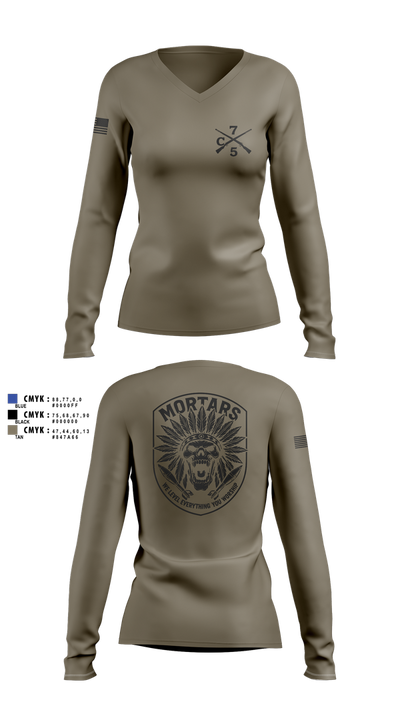 Carnage 79980273 Women's Long Sleeve V-neck Shirt - 3