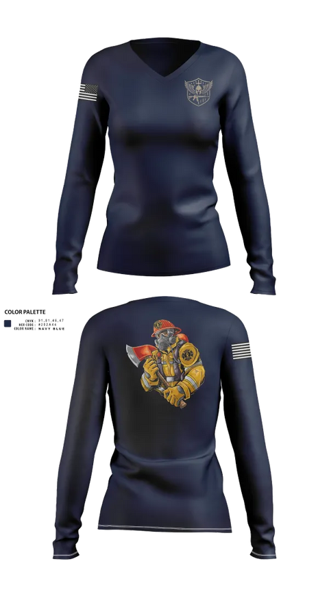 Womens Long Sleeve Vneck Shirt, Lead Hill Fire Department, , Teamtime, Team time, sublimation, custom sports apparel, team uniforms, spirit wear, spiritwear, sports uniforms, custom shirts, team store, custom team store, fundraiser sports, apparel fundraiser