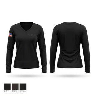 Womens Long Sleeve Vneck Shirt, Jefferson County Sheriff's Office, Police, Teamtime, Team time, sublimation, custom sports apparel, team uniforms, spirit wear, spiritwear, sports uniforms, custom shirts, team store, custom team store, fundraiser sports, apparel fundraiser
