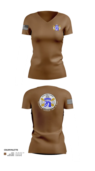 Womens Short Sleeve Vneck Shirt, XVIII Airborne Corps G34 FIRES, Army, Teamtime, Team time, sublimation, custom sports apparel, team uniforms, spirit wear, spiritwear, sports uniforms, custom shirts, team store, custom team store, fundraiser sports, apparel fundraiser