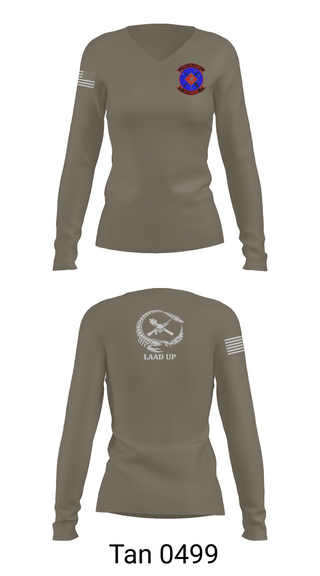 Womens Long Sleeve Vneck Shirt, 3d LAAD Bn, Marines, Teamtime, Team time, sublimation, custom sports apparel, team uniforms, spirit wear, spiritwear, sports uniforms, custom shirts, team store, custom team store, fundraiser sports, apparel fundraiser