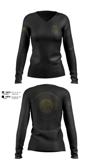 Womens Long Sleeve Vneck Shirt, TDOC SPECIAL OPERATIONS, Police, Teamtime, Team time, sublimation, custom sports apparel, team uniforms, spirit wear, spiritwear, sports uniforms, custom shirts, team store, custom team store, fundraiser sports, apparel fundraiser