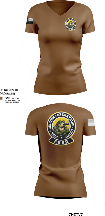 Fire Rescue Operations Group 65022293 Women's Short Sleeve V-neck Shirt - 100