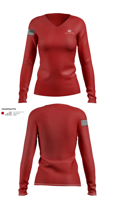 RSS E-Town 70795830 Women's Long Sleeve V-neck Shirt - 22