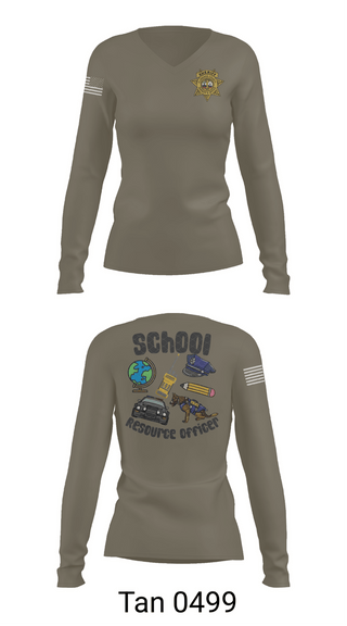Womens Long Sleeve Vneck Shirt, Florence County Sheriff's Office SRO, Police, Teamtime, Team time, sublimation, custom sports apparel, team uniforms, spirit wear, spiritwear, sports uniforms, custom shirts, team store, custom team store, fundraiser sports, apparel fundraiser