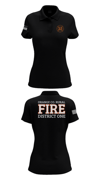 Womens Short Sleeve Performance Polo, Orange County Rural District 1 Fire Department, , Teamtime, Team time, sublimation, custom sports apparel, team uniforms, spirit wear, spiritwear, sports uniforms, custom shirts, team store, custom team store, fundraiser sports, apparel fundraiser