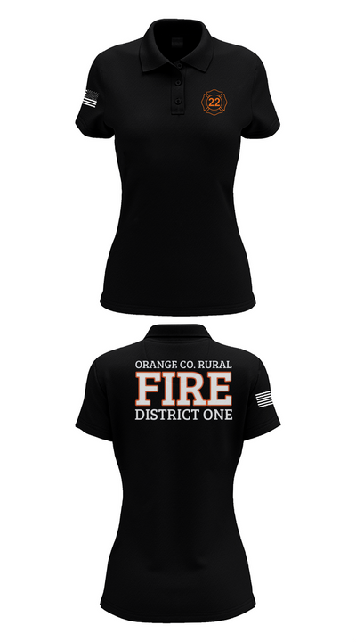 Orange County Rural District 1 Fire Department 66539276 Women's Short Sleeve Performance Polo  - 35