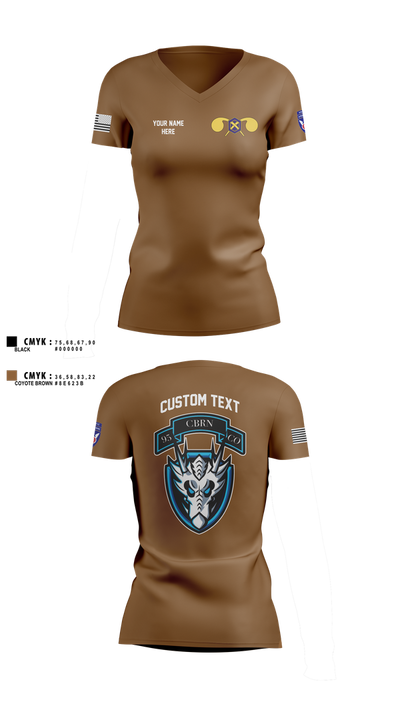 1st Platoon, 95th CBRN 66149028 Women's Short Sleeve V-neck Shirt - 3