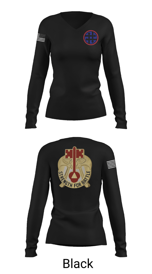 Womens Long Sleeve Vneck Shirt, 373rd CSSB, Army, Teamtime, Team time, sublimation, custom sports apparel, team uniforms, spirit wear, spiritwear, sports uniforms, custom shirts, team store, custom team store, fundraiser sports, apparel fundraiser