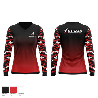 Womens Long Sleeve Vneck Shirt, Strata Soccer Performance, Men's Soccer, Teamtime, Team time, sublimation, custom sports apparel, team uniforms, spirit wear, spiritwear, sports uniforms, custom shirts, team store, custom team store, fundraiser sports, apparel fundraiser