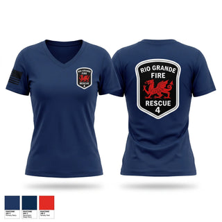 Womens Short Sleeve Vneck Shirt, Rio Grande Fire Department, Fire Department, Teamtime, Team time, sublimation, custom sports apparel, team uniforms, spirit wear, spiritwear, sports uniforms, custom shirts, team store, custom team store, fundraiser sports, apparel fundraiser