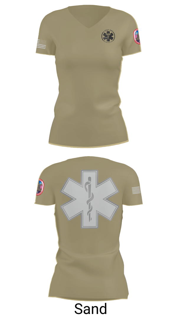 Womens Short Sleeve Vneck Shirt, I-STAT EMS, , Teamtime, Team time, sublimation, custom sports apparel, team uniforms, spirit wear, spiritwear, sports uniforms, custom shirts, team store, custom team store, fundraiser sports, apparel fundraiser